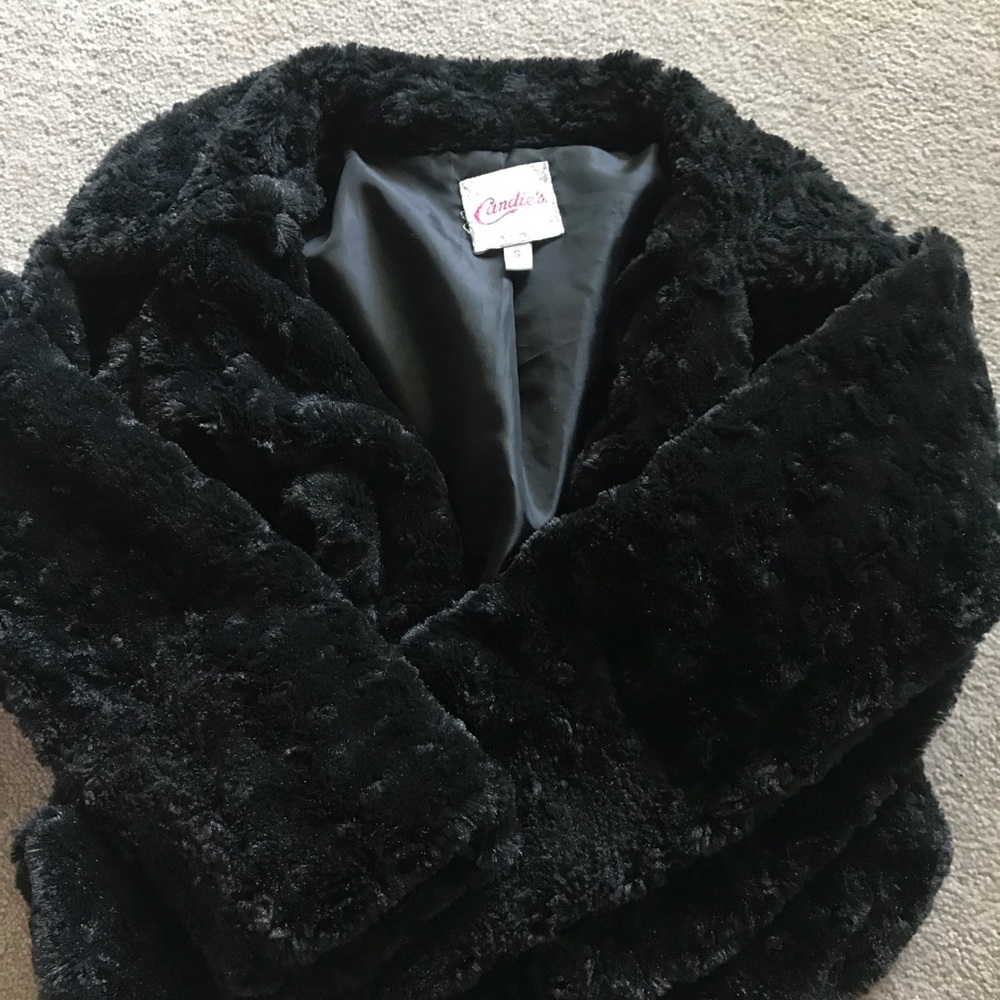 black fluffy coat